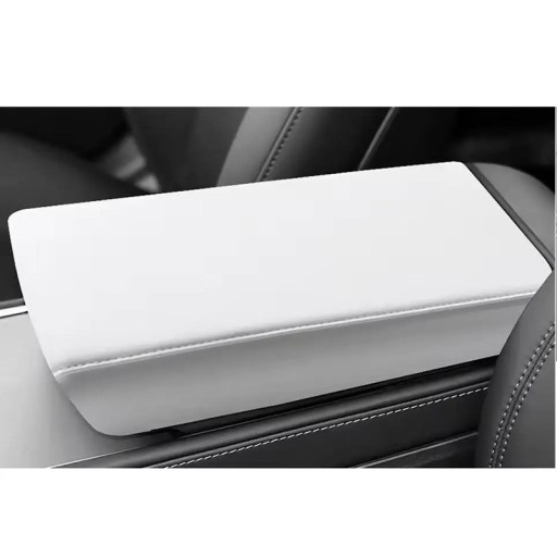 Könyöklő borítás 33,5 x 20 x 6,5 cm Tesla Model 3 Highland 2024–2025 és Model Y Juniper 2025 Fehér TPE ABS borítás középkonzol fedél