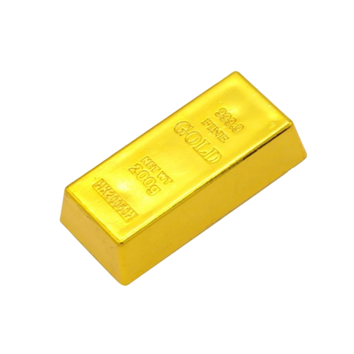 Kopi af en guldbarre 6 x 2,7 x 1,5 cm Dørstopper som en guldbarre Papirvægt formet som en guldbarre Boligdekoration som en imitation af en guldbarre 200 g