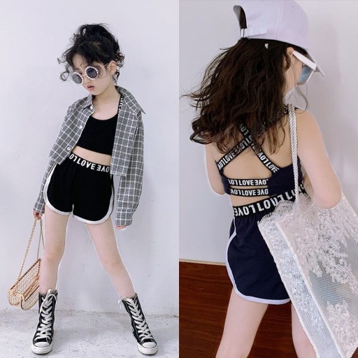 Κοριτσίστικο crop top και σορτσάκια L1297