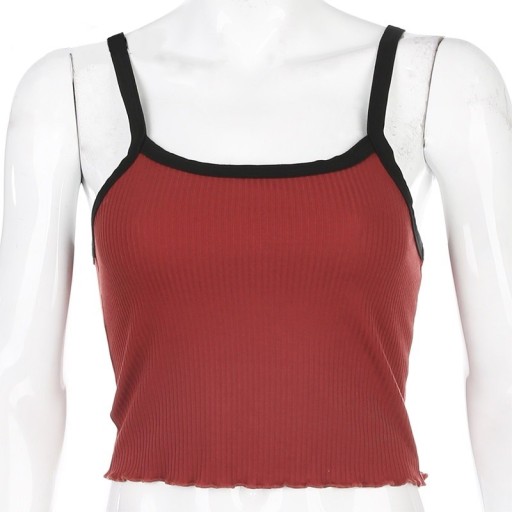 Kort ribbet tanktop til kvinder
