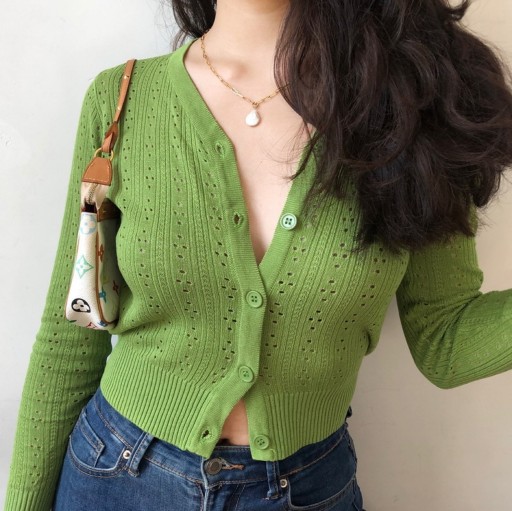 Kort strikket sweater til kvinder G223