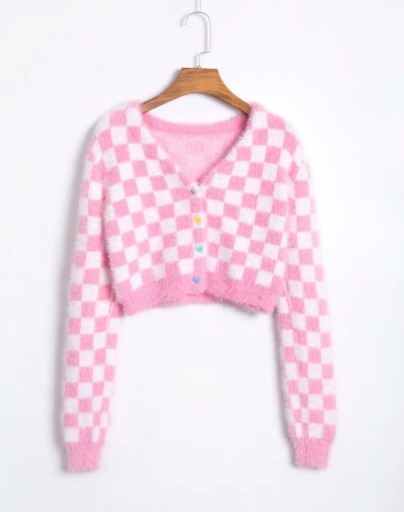 Kort sweater med knapper til kvinder A2953