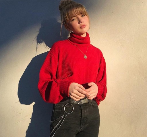 Kort turtleneck-trøje til kvinder G375
