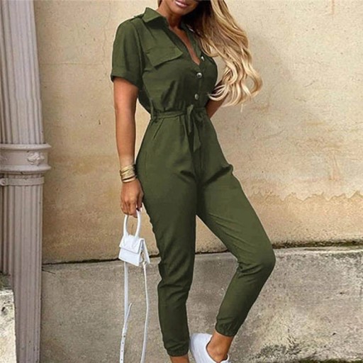 Kortærmet jumpsuit til kvinder