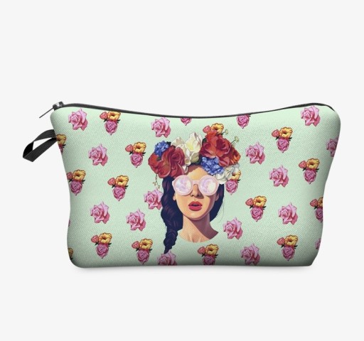 Kosmetikpung med hipsterprint