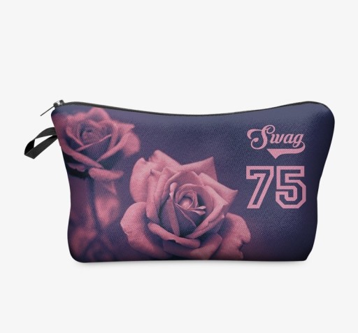 Kosmetikpung med roseprint