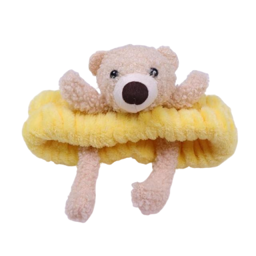 Kosmetisk pandebånd med bamse