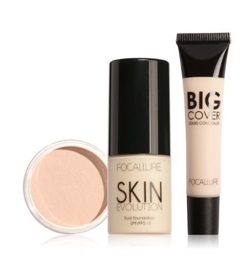 Kosmetisk set makeup + puder + concealer