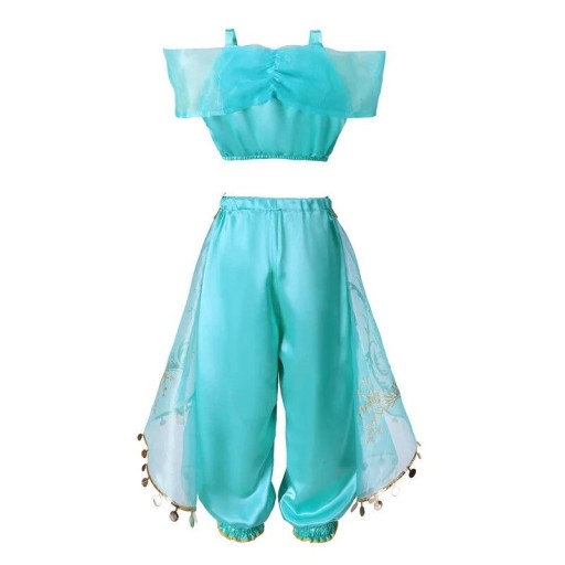 Kostume da princesa Jasmim Fantasia para meninas Fantasia de princesa Jasmim Fantasia de Carnaval para meninas Fantasia de Halloween