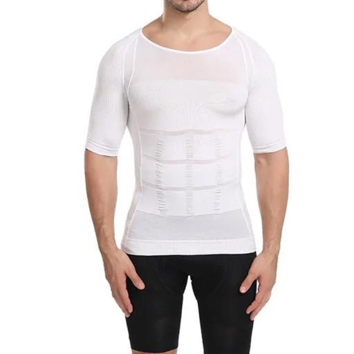 Koszulka męska Slimming Compression Koszulka bezszwowa, modelująca sylwetkę Koszulka elastyczna, sportowa Koszulka wspierająca postawę Koszulka fitness