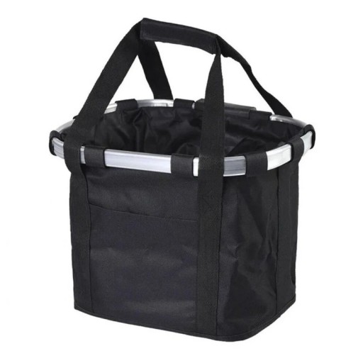 Koszyk rowerowy wiszący składany 36×25×24 cm Torba na kierownicę Nośność 5 kg Przednia torba rowerowa na zakupy i transport rzeczy Lekka konstrukcja