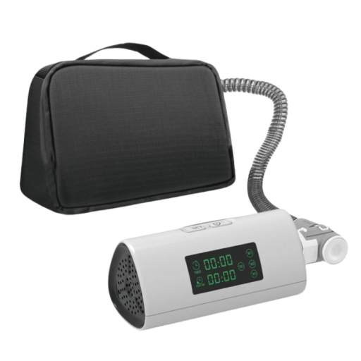 Kotitalousozonidesinfiointilaite CPAP-maskeille ja letkuille, 4 liitintä kahdessa koossa ja matkalaukku