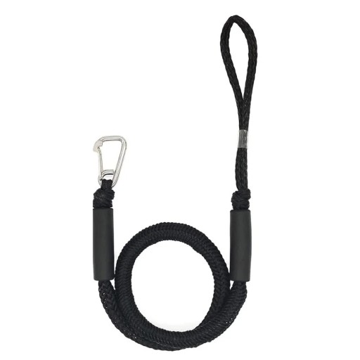 Kotvící bungee lano na loď 1,22 m černé průměr 16 mm nosnost 1000 kg dokovací lano pro kajak kánoi ponton motorový člun vodní skútr PE