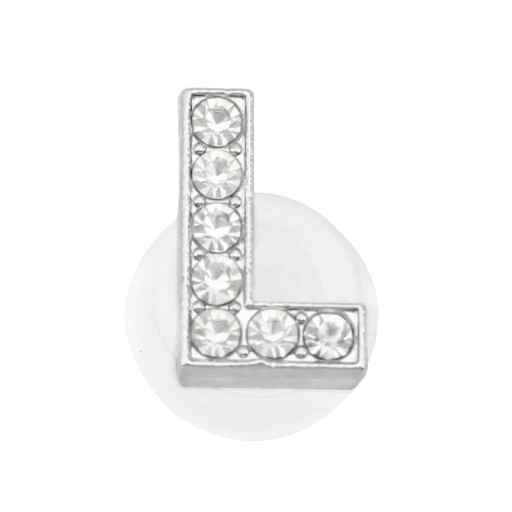 Köves dísz a crocsyhoz L betű 2,5–3 cm PVC ezüst dísz a cipő személyre szabásához és monogramok létrehozásához