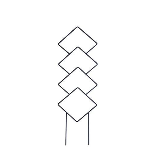 Kovová Pflanzstütze mit Rauten 34 × 10 cm Gartenständer für Kletterpflanzen und Führung von Trieben im Topf