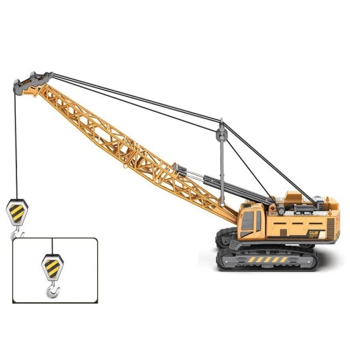 Kovový model jeřábu Detailní stavební miniatura Realistické kovové provedení