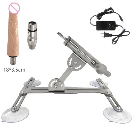 Kovový sex simulátor s 4 přísavkami a tělovým realistickým nástavcem 18x3,5 cm teleskopický pohyb 45 mm diskrétní balení