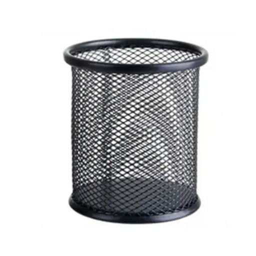 Kovový sieťovaný držiak na ceruzky 9,5x9 cm Štvorcový organizér na písacie potreby Odolný kelímok na pero Kancelársky stolný úložný box