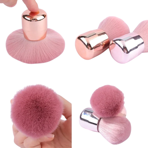 Kozmetický štetec 45-50 mm x 70-90 mm Profesionálny guľatý štetec v tvare huby na púder make-up Viacúčelový štetec s vláknitými vlasmi a lesklou rukoväťou