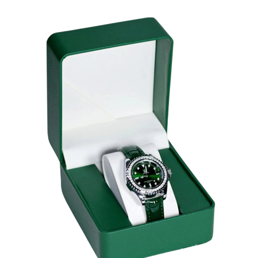 Krabička na hodinky s polštářem 11x10x7 cm PU kůže pevné dárkové pouzdro pro uložení náramkových hodinek a prezentaci