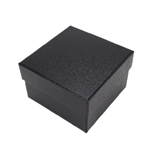 Krabička na hodinky se vzorem liči kompaktní 8,5x8,3x5,5 cm PU kůže černá pro uložení náramkových hodinek doma i na cesty