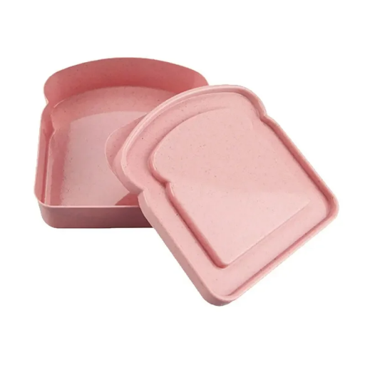 Krabička na sendvič z bambusových vlákien 13×12,3×3,7 cm Toastový desiatový box s vekom Prenosná ekologická obedová nádoba na piknik