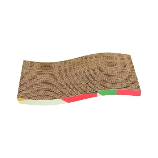 Kradsegulv til katte i pap, lige, 43x20x4 cm. Stærk og holdbar papbund. Kradser og hviler. Indvendig beskyttelse mod kløer.
