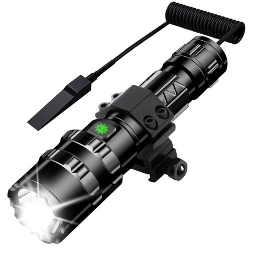 Kraftfull LED-lampa 1600 lm uppladdningsbar USB med fäste, fjärrkontroll och batteri för utomhusbruk och universellt användande