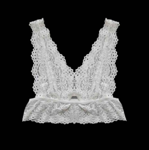 Krajková bralette podprsenka bez kostic pre ženy Hlboký výstrih do V Široké krajkové ramienka Krajkový lem pod prsiami Bavlnená zmes