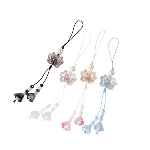 Kralenhanger met lotus Hars Decoratieve versiering voor sleutels tas rugzak Spiritueel symbool modeaccessoire