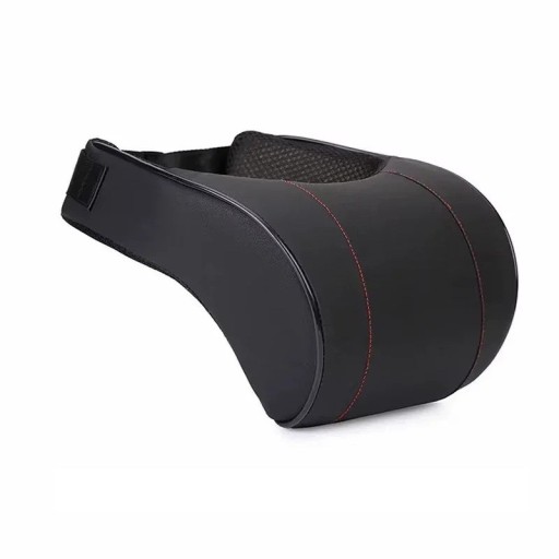 Krční polštář do auta paměťová pěna cca 18 × 28 × 9 cm potah z umělé kůže černý opěrka hlavy pro pohodlné cestování