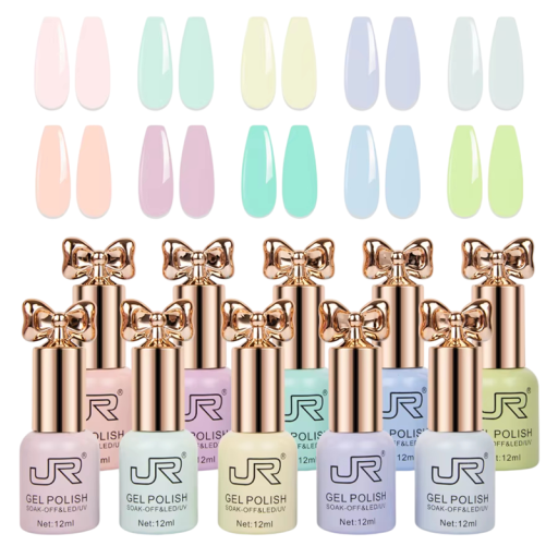 Kreativní kolekce gelových laků na nehty 10×12 ml UV LED sada pro domácí DIY manikúru a barevný nail art