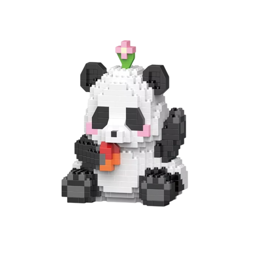 Kreatywna konstrukcja panda 7,8 x 6,8 x 8,8 cm 469 szt. MINI model zwierzęcy DIY zestaw dla dzieci Urocza dekoracja Słodka panda 6+