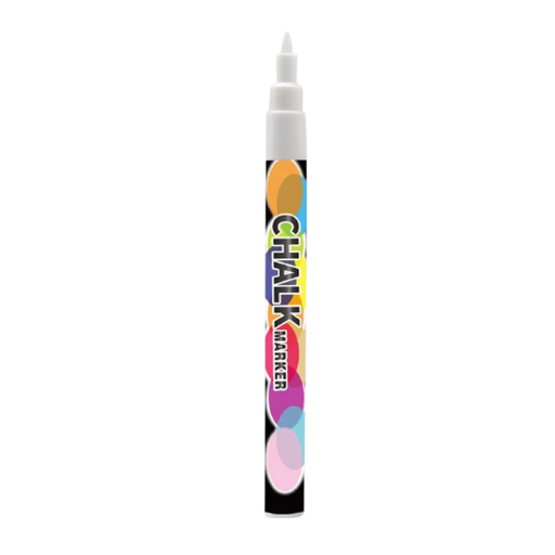 Krijtmarker Wisbare vloeibare krijt fluorescerende graffiti pen Kunststof punt 1 mm Witte kleur Voor schrijven en tekenen op een bord