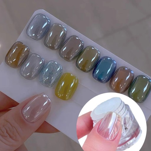 Kristallpulver für Nägel für einen glänzenden und glitzernden Effekt für Maniküre und Nail Art in verschiedenen Farben