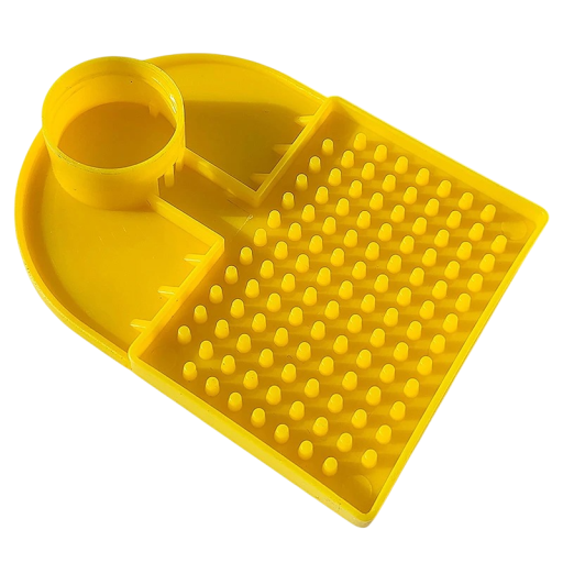 Krmítor pentru albine din plastic cu bol de dozare 11,5 x 8,5 cm plastic galben pentru hrănirea albinelor în stup
