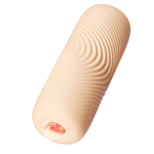 Krops-onanikop med realistisk inderside og riller 8,5x3,2 cm, diskret emballage