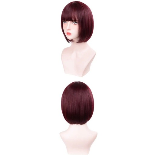 Krótka jasnofioletowa syntetyczna paruka bob 30 cm cosplay z wysokotemperaturowego włókna dla kobiet na codzienne noszenie, kostium na Halloween Krótka jasnofioletowa syntetyczna paruka bob 30 cm cosplay z wysokotemperaturowego włókna dla kobiet na codzienne noszenie, kostium na Halloween