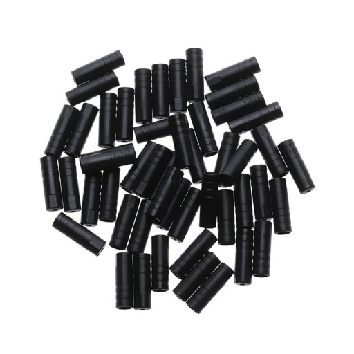 Krytkę na linki zmiany biegów 50 sztuk osłony końcówki 18 × 4 mm plastikowe czarne do rowerów zakończenie linki zmiany biegów