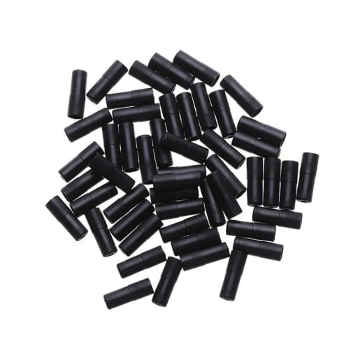Krytky na brzdová lanka 50 ks ochranné koncovky 17 × 5 mm plastové černé pro jízdní kola zakončení bowdenu