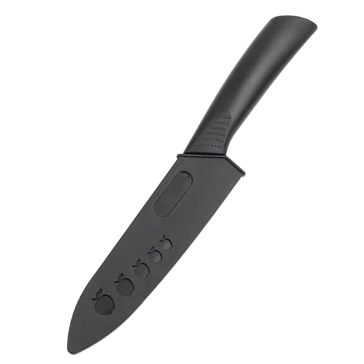 Küchenmesser 26,5x15x3,4 cm aus rostfreiem Edelstahl mit schwarzem rutschfestem Kunststoffgriff Multifunktionsmesser für Fleisch, Obst und Gemüse