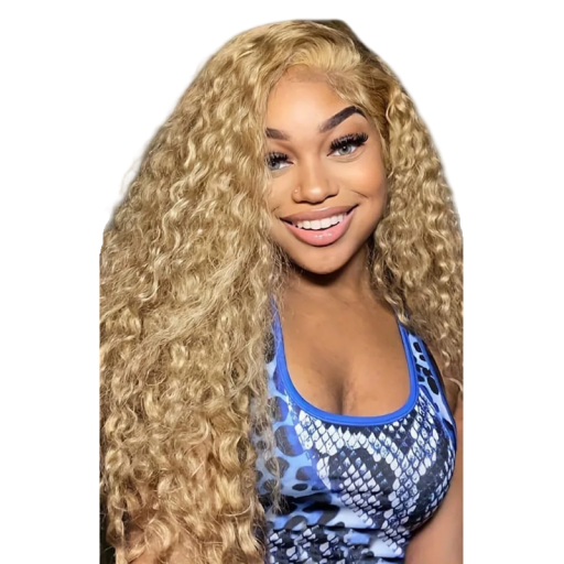 Kudrnatá lace front paruka 55,9 cm hustota 250 % z pravých lidských vlasů krajka 33 x 10 cm medově blond odstín na denní nošení