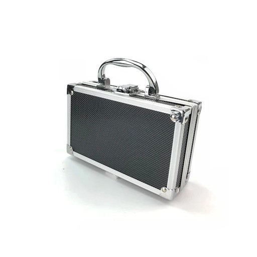 Kufor na náradie Nárazuvzdorný prepravný box s penovou výstelkou 178 x 108 x 58 mm Hliníková zliatina a ABS Čierno-strieborná Na prístroje a náradie