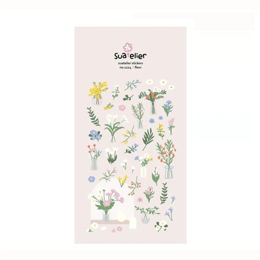 Kukkamotiiveilla varustetut tarralevyt 9,2x15 cm PVC pastellivärit scrapbooking, päiväkirja, vihkojen, albumien, onnittelukorttien ja muistiinpanojen koristeluun