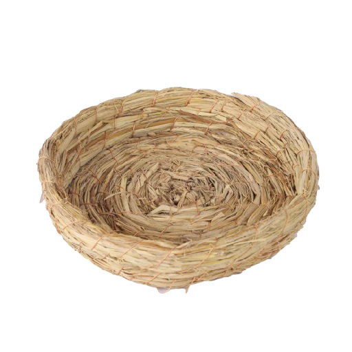 Kulatę slámowe ptańcze hnízdo 20x4 cm naturalna słoma beżowe plecione do klatki wolier ogrodu dla drobnych ptaków