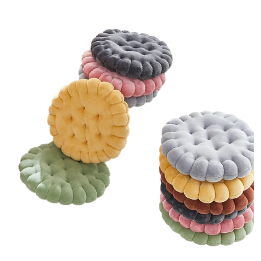 Kulatý měkký sedací polštář 38 × 38 × 6 cm 3D strukturovaný podsedák na podlahu, židli i gauč pro pohodlné sezení