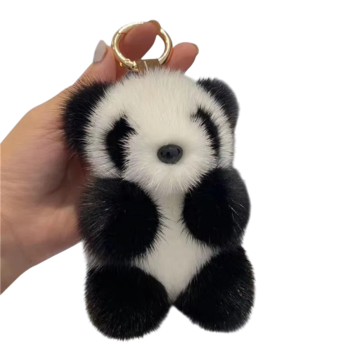 Kulcstartó 13 cm Plüss panda Aranyos plüss kulcstartó táskához hátizsákhoz Dekoratív kiegészítő ajándék