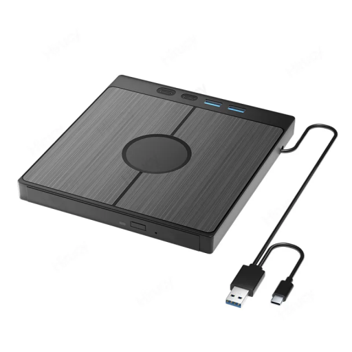 Külső CD/DVD meghajtó USB 3.0 és USB-C TF és SD kártya nyílással Többportos olvasó Meghajtó Windows Linux Mac OS számára