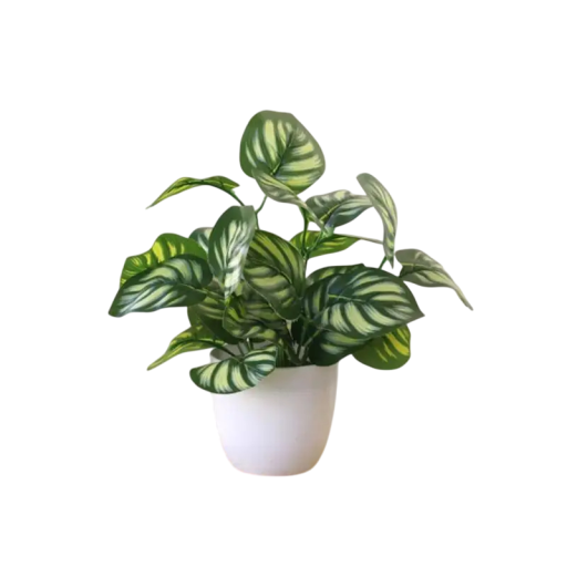 Kunstig grøn plante i plastikpotte 22x20 cm falsk dekorativ plante til hjemmet og kontoret, grøn dekoration til indendørs brug