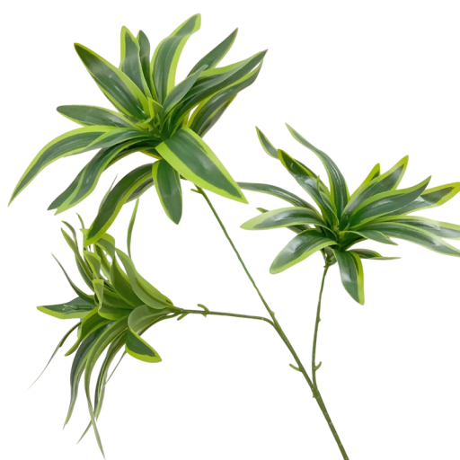 Kunstig plante 70 cm plastikgren med tropiske limegrønne blade Dekoration til vase, urtepotte eller indendørs arrangement